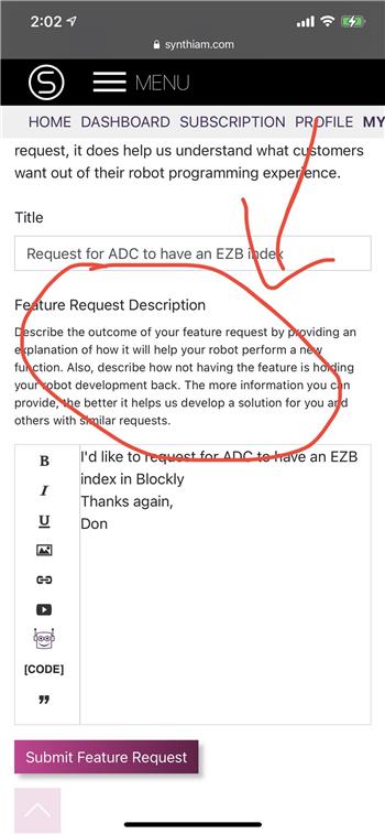 Request For ADC To Have An EZB Index