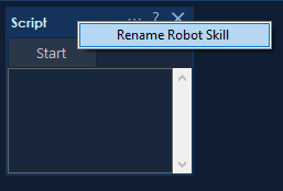 Context menu showing the option to rename a robot skill titlebar