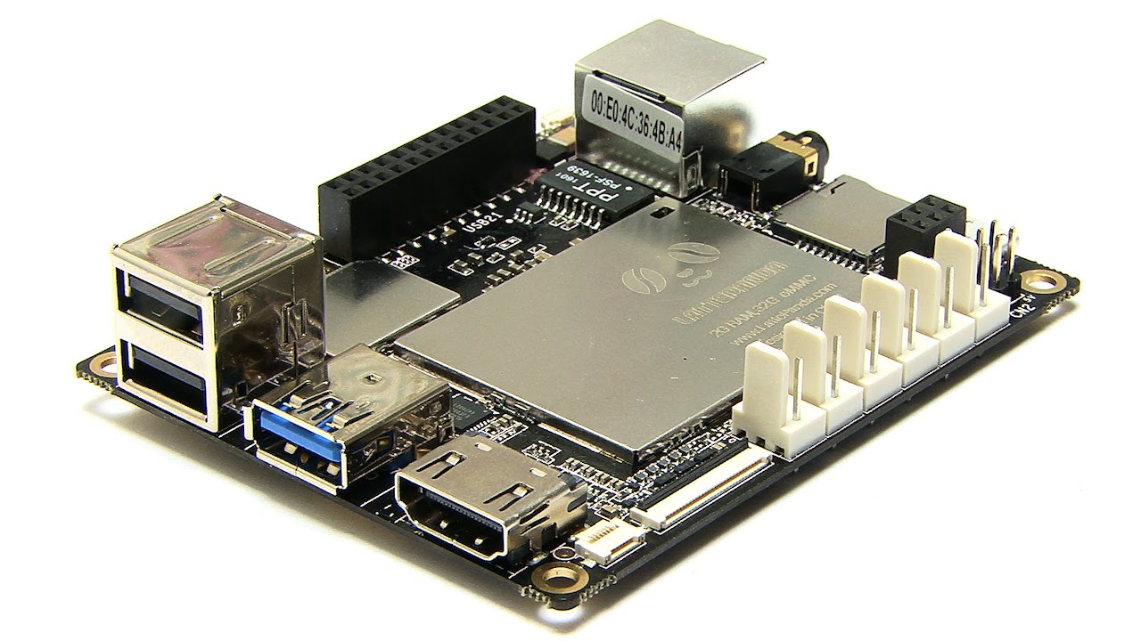 The LattePanda single-board computer with its USB, HDMI and Ethernet ports, header pins and white sensor connectors