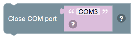 The Close COM port … block