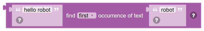 The Find Text Position block