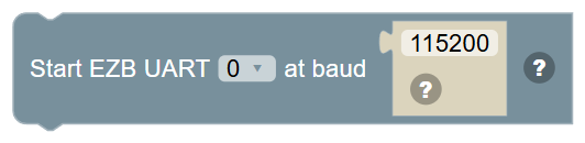 The Start EZB UART … at baud … block