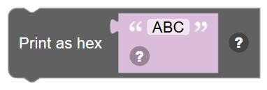 The Print as hex … block