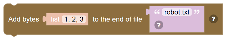 The Add bytes … to the end of file … block
