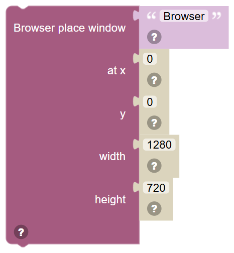The Browser place window … at x … y … width … height … block
