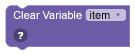 The Clear Variable block