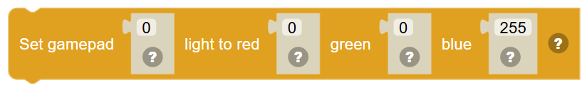 The Set gamepad … light to red … green … blue … block