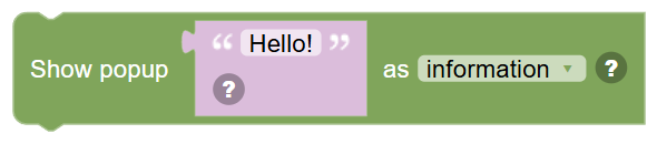 The Show popup … as … block