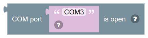 The COM port … is open block