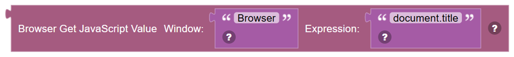 The Browser Get JavaScript Value block