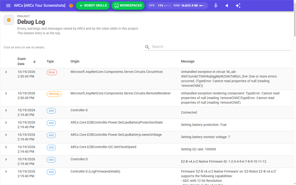 The Debug Log