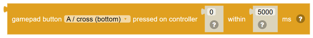 The Gamepad button … pressed on controller … within … ms block