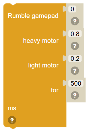 The Rumble gamepad … heavy motor … light motor … for … ms block