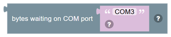 The Bytes waiting on COM port … block