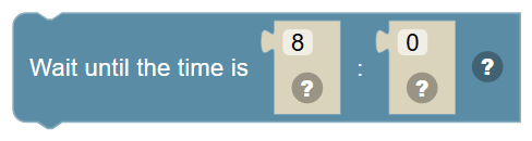 The Wait until the time is … : … block