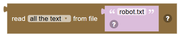 The Read … from file … block