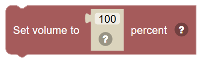 The Set volume to … percent block