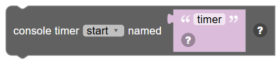 The Console timer … named … block