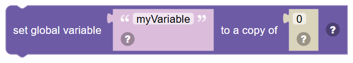 The Set global variable … to a copy of … block
