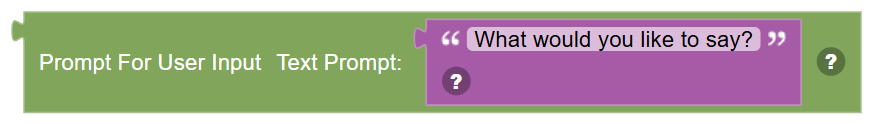 The Prompt for Text Input block