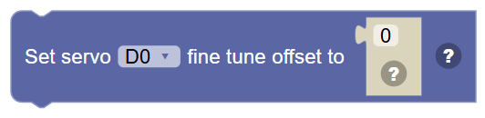 The Set servo … fine tune offset to … block