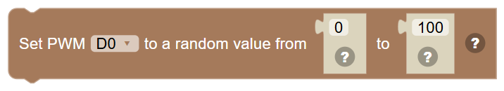 The Set PWM … to a random value from … to … block