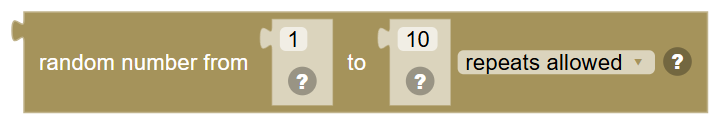 The Random number from … to … … block