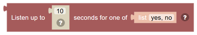 The Listen up to … seconds for one of … block