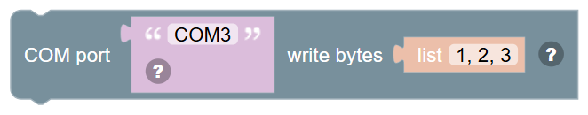 The COM port … write bytes … block