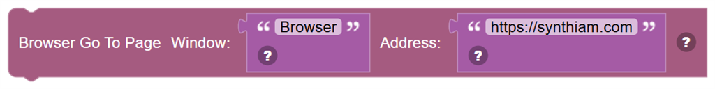 The Browser Go To Page block