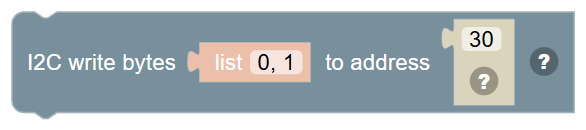 The I2C write bytes … to address … block