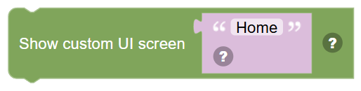 The Show custom UI screen … block