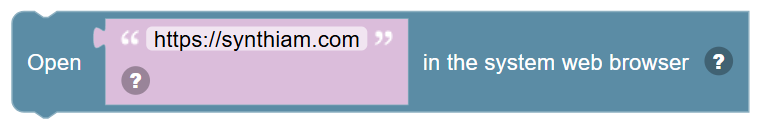 The Open … in the system web browser block