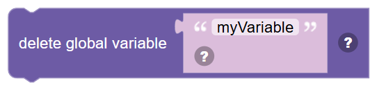 The Delete global variable … block