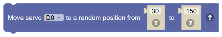 The Move servo … to a random position from … to … block
