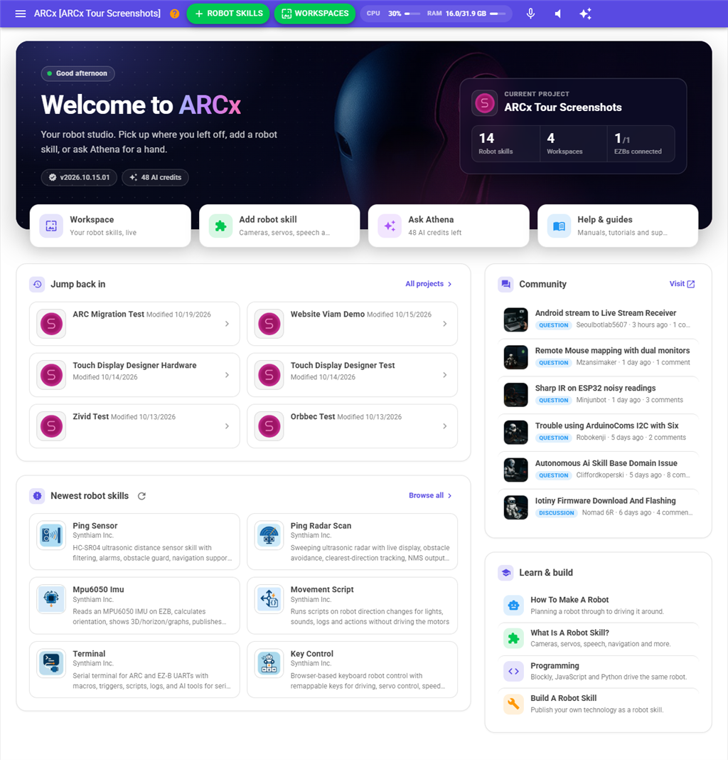 The Home page