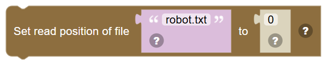 The Set read position of file … to … block