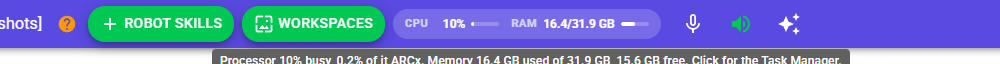 The system status chip and its tooltip