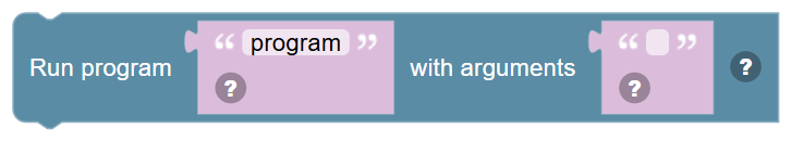 The Run program … with arguments … block