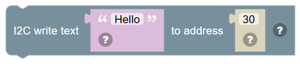 The I2C write text … to address … block