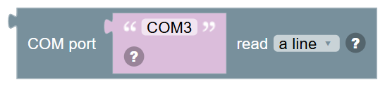 The COM port … read … block