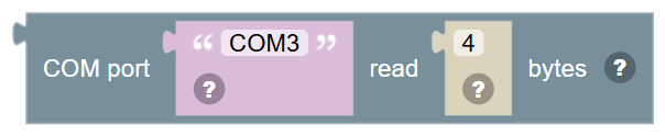 The COM port … read … bytes block