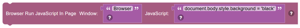 The Browser Run JavaScript In Page block