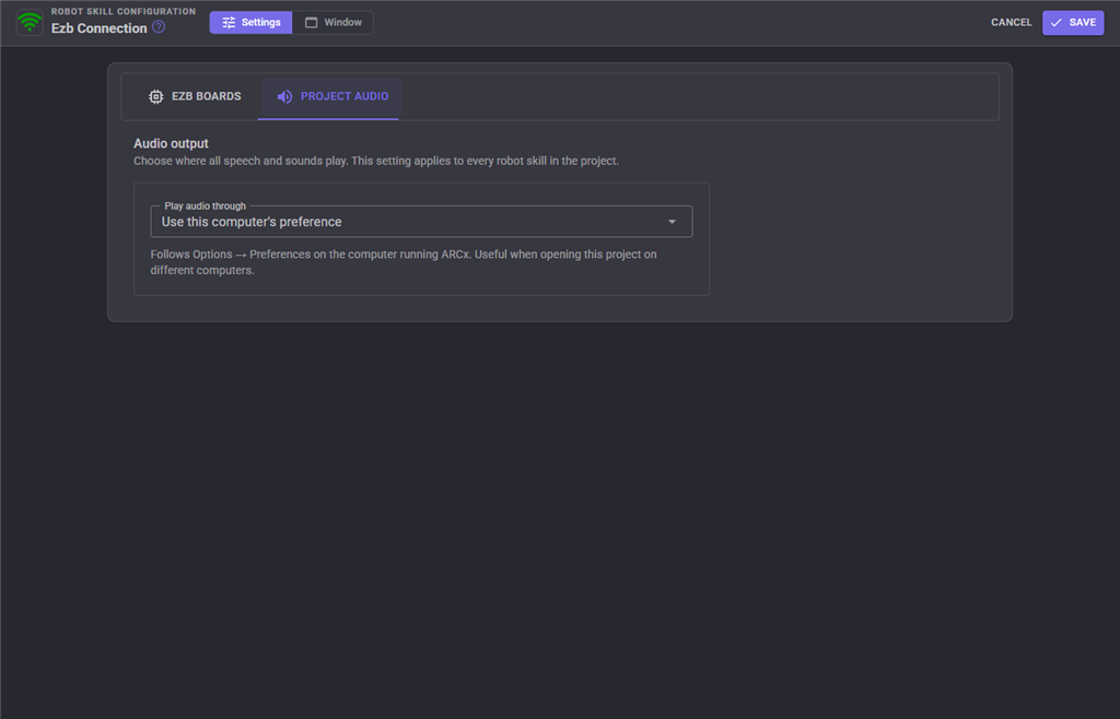 General configuration tab