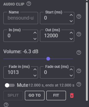 An audio clip in the inspector