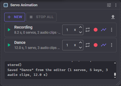 Servo Animation window
