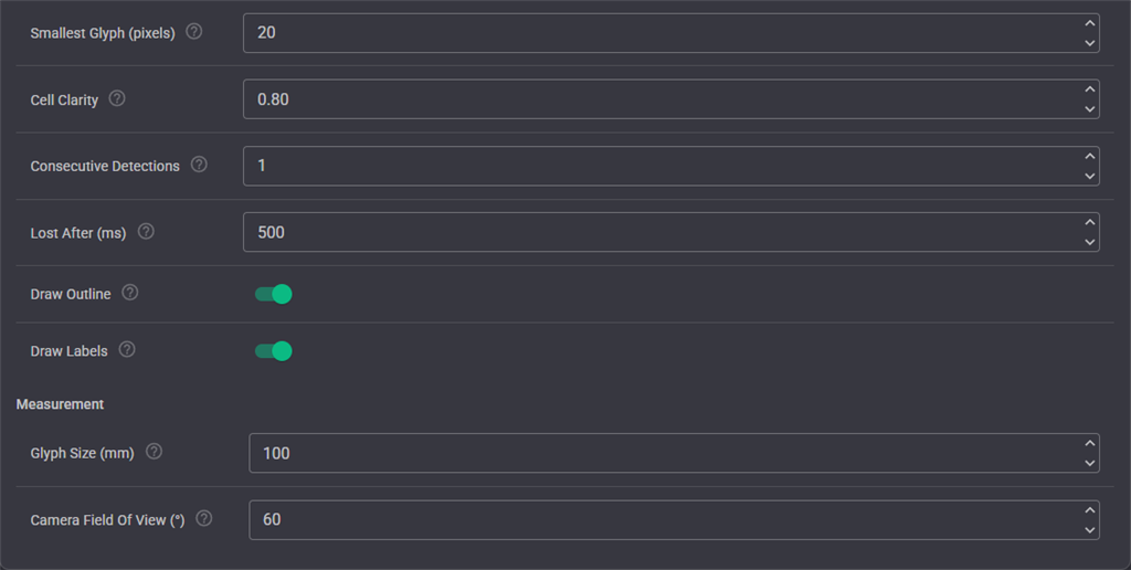 Detection settings