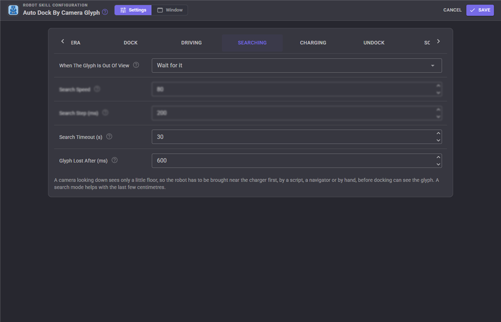 Searching settings