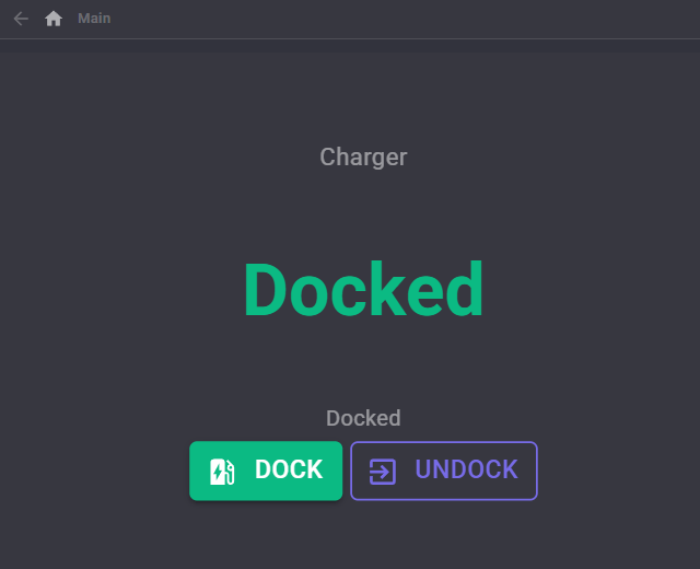 The Dock widget on a Custom UI screen