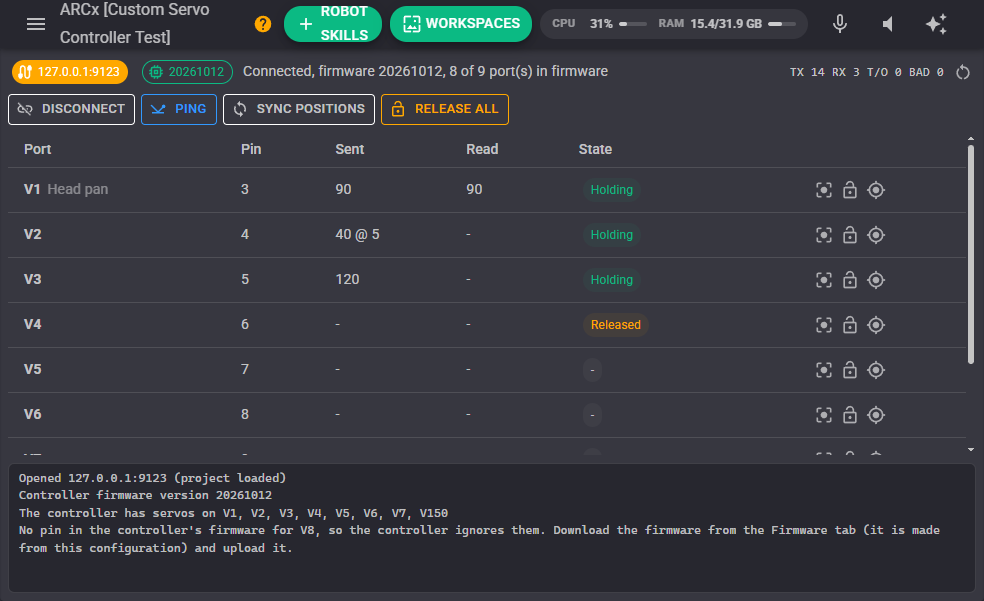 Custom <a href='/Support/Advanced-Fundamentals/servo-motor' target='_top'>servo</a> Controller window
